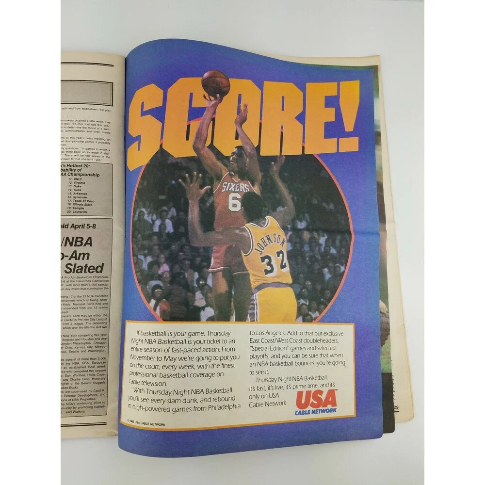 RARE Vtg 1984 NBA Today Newspaper Magazine Basketball KAREEM / WILT lakers MJ